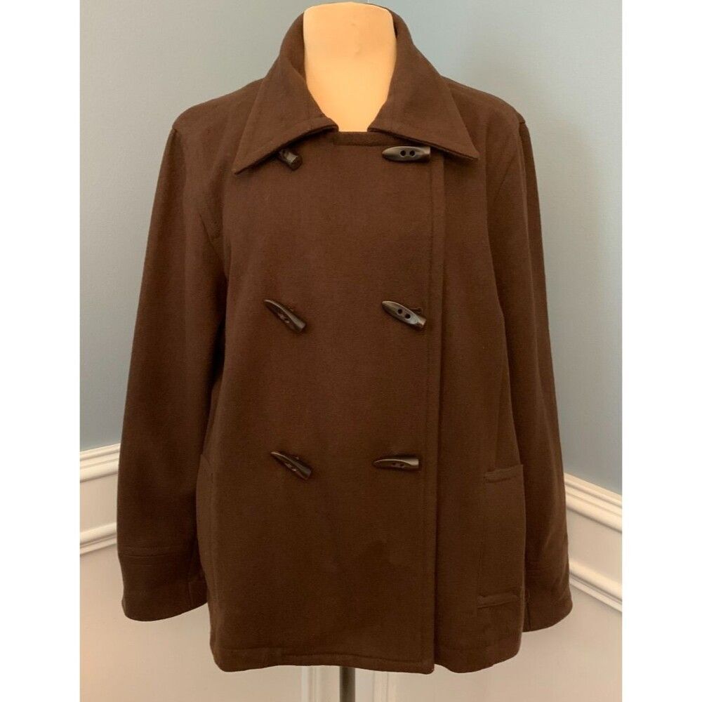 Old Navy Coat Womens 2XL Wool Blend Peacoat Relaxed Preppy Toggle Button Up